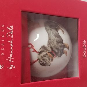 Dachshund w antlers ornament NIB